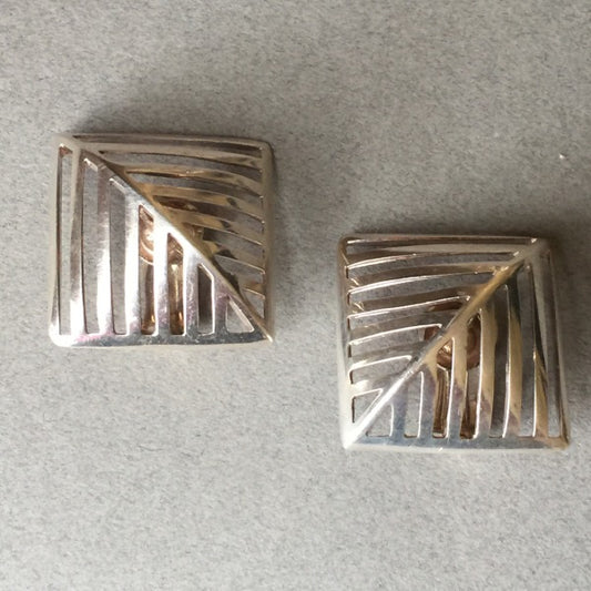 Georg Jensen Sterling Silver "Grates" Earrings No. 389 by Nanna Ditzel