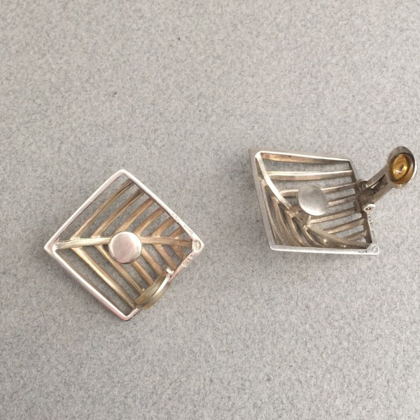 Georg Jensen Sterling Silver "Grates" Earrings No. 389 by Nanna Ditzel