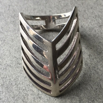 Georg Jensen Sterling Silver "Grates" Ring No. 389 by Nanna Ditzel