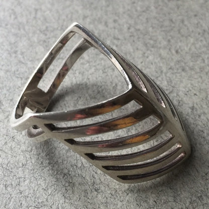 Georg Jensen Sterling Silver "Grates" Ring No. 389 by Nanna Ditzel