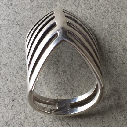 Georg Jensen Sterling Silver "Grates" Ring No. 389 by Nanna Ditzel