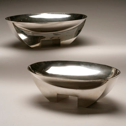 Massive Pair of Sterling Silver Bowls