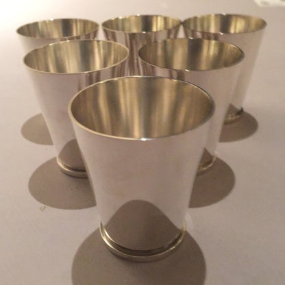 Georg Jensen Set of 6 Sterling Silver Art Deco Cups No. 774 by Harald Nielsen