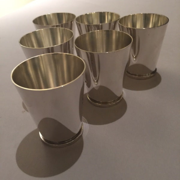 Georg Jensen Set of 6 Sterling Silver Art Deco Cups No. 774 by Harald Nielsen