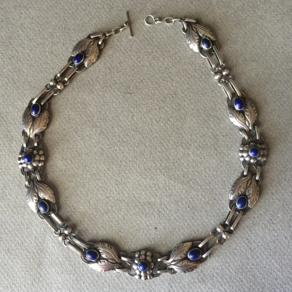 Georg Jensen Sterling Silver Necklace No. 1 with Lapis Lazuli