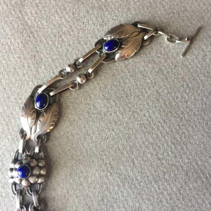 Georg Jensen Sterling Silver Necklace No. 1 with Lapis Lazuli