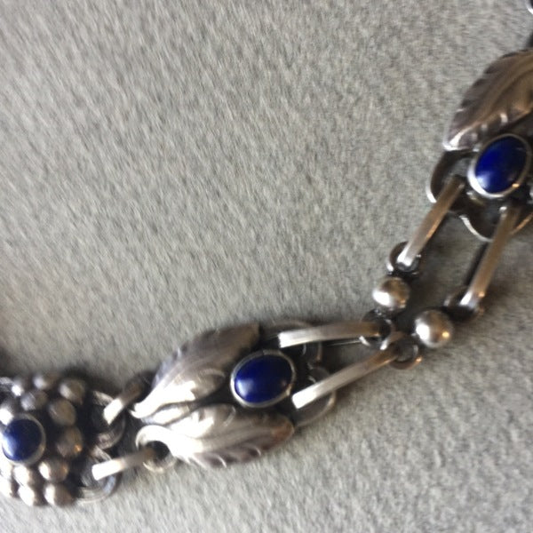 Georg Jensen Sterling Silver Necklace No. 1 with Lapis Lazuli