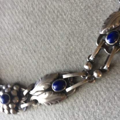 Georg Jensen Sterling Silver Necklace No. 1 with Lapis Lazuli