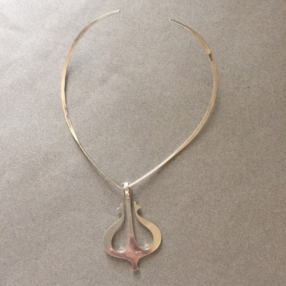 David Andersen Sterling Silver Pendant on Sterling Silver Neckring