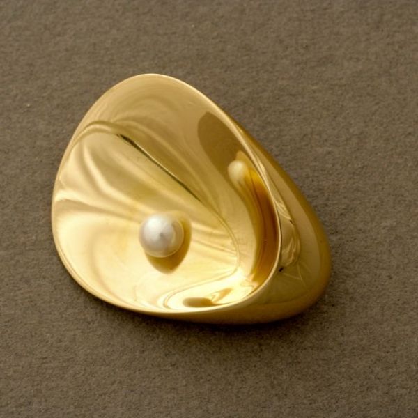 Georg Jensen 18KT Gold Brooch by Nanna Ditzel No. 1328