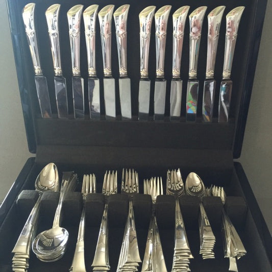 Tiffany & Co. Sterling Silver "Linenfold" Pattern Service for Twelve