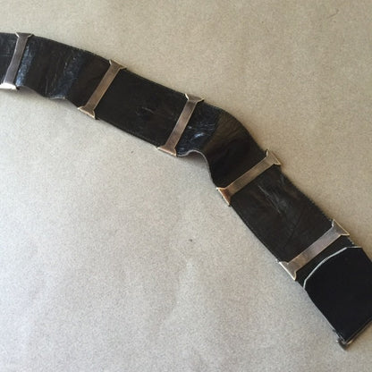 Hector Aguilar 940 Silver and Leather "Georgia O'Keefe" Belt