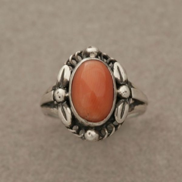 Georg Jensen ring with Coral no. 1A