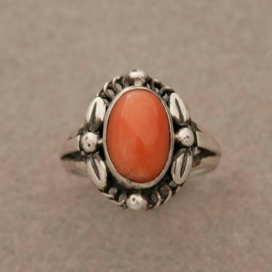 Georg Jensen ring with Coral no. 1A