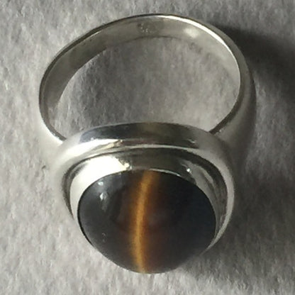 Georg Jensen Sterling Silver Tiger's Eye Ring No. 46A by Harald Nielsen