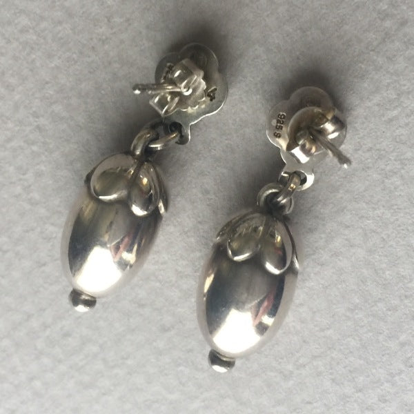 Georg Jensen Sterling Silver "Acorn" Earrings No. 4