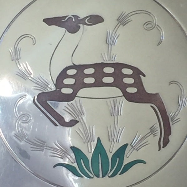 Georg Jensen Sterling Silver "Deer and Foliage" Mirror Compact No. 313