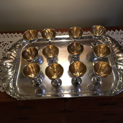 Peer Smed Sterling Silver 12 Cups and Tray