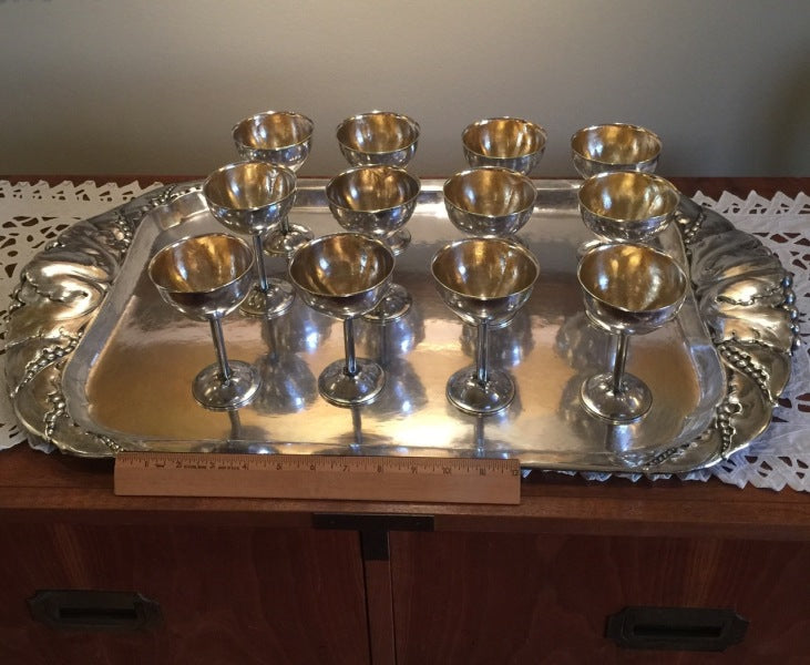 Peer Smed Sterling Silver 12 Cups and Tray