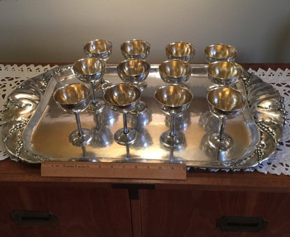 Peer Smed Sterling Silver 12 Cups and Tray