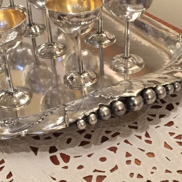 Peer Smed Sterling Silver 12 Cups and Tray