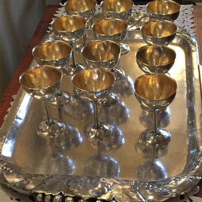 Peer Smed Sterling Silver 12 Cups and Tray