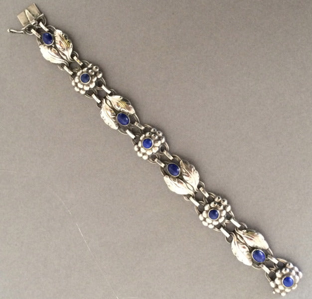 Georg Jensen Sterling Silver Bracelet No. 3 with Lapis Lazuli