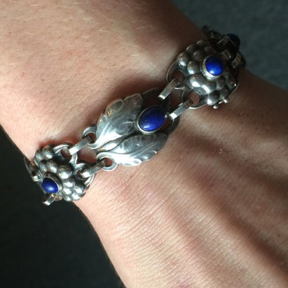 Georg Jensen Sterling Silver Bracelet No. 3 with Lapis Lazuli