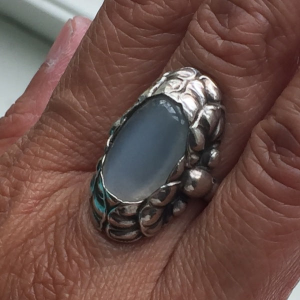 Georg Jensen Sterling Silver Ring No. 11 with Moonstone