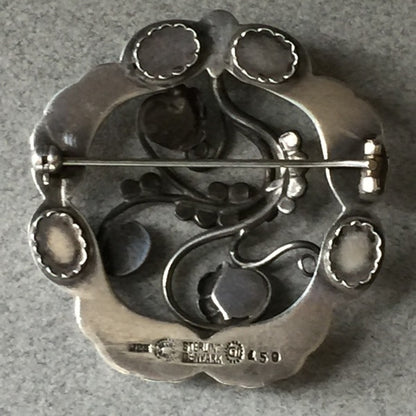 Georg Jensen Sterling Silver "Moonlight" Brooch No. 159 with Moonstones