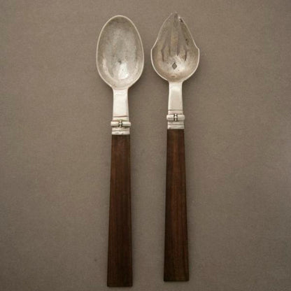 Estate William Spratling Sterling Silver Pair of Servers with Rosewood Handles (12 Inches Long)