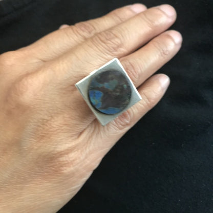 Estate Georg Jensen Sterling Silver with Labradorite Ring Size US 6 by Bent Gabrielsen No. 171