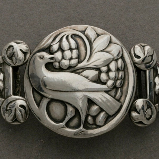 Georg Jensen 826 Silver Exceptionally Rare Large Belt Buckle No. 6 from his "First" Period 1904-1908