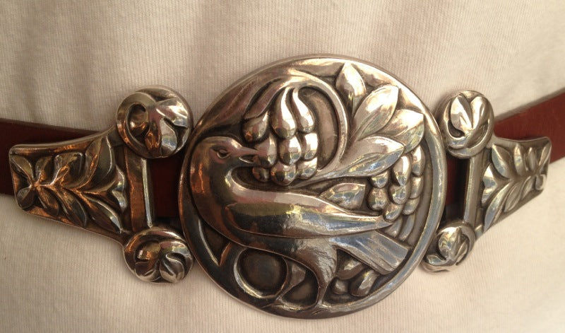 Georg Jensen 826 Silver Exceptionally Rare Large Belt Buckle No. 6 from his "First" Period 1904-1908