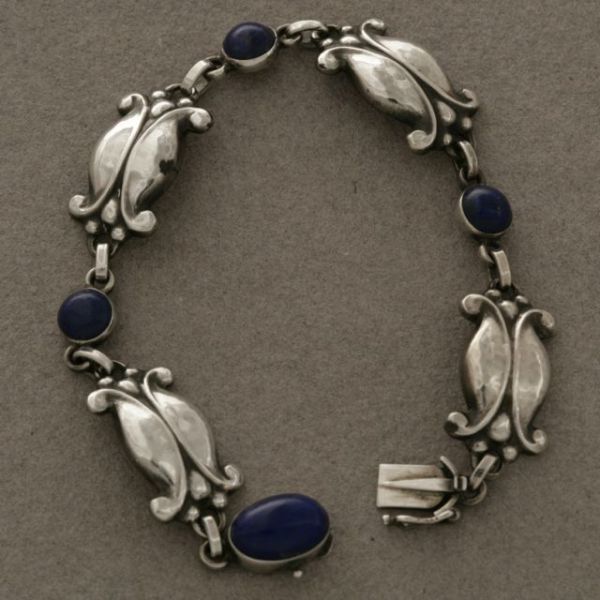 Georg Jensen Sterling Silver Bracelet with Lapis Lazuli No. 11