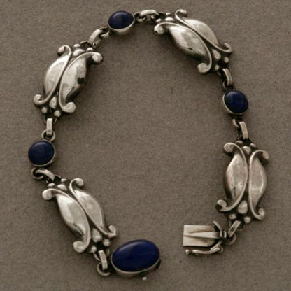 Georg Jensen Sterling Silver Bracelet with Lapis Lazuli No. 11