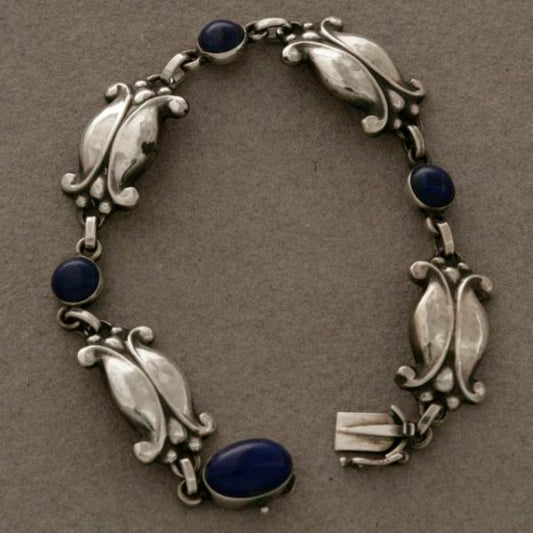 Georg Jensen Sterling Silver Bracelet with Lapis Lazuli No. 11