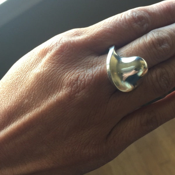 Estate Hans Hansen Sterling Silver Modernist Ring Size US 7.5