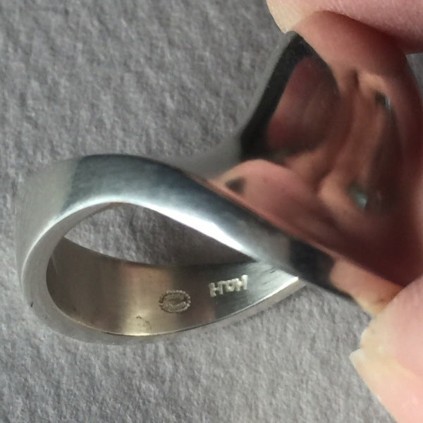 Estate Hans Hansen Sterling Silver Modernist Ring Size US 7.5