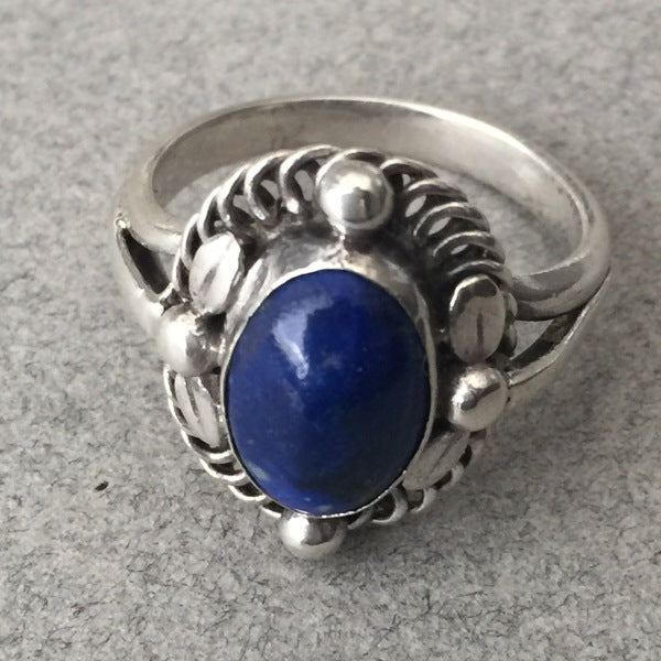 Georg Jensen 830 Silver Ring No. 1 with Lapis Lazuli