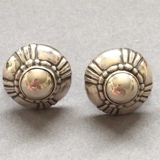 Estate Georg Jensen .830 Silver Button Earrings No 69