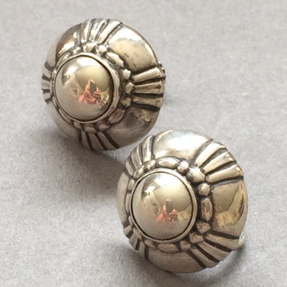 Estate Georg Jensen .830 Silver Button Earrings No 69