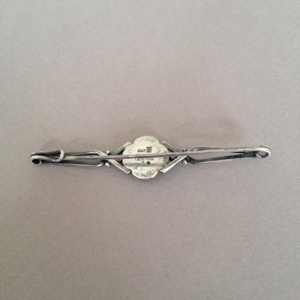 Georg Jensen Sterling Silver Rose Bar Pin No. 36 by Harald Nielsen