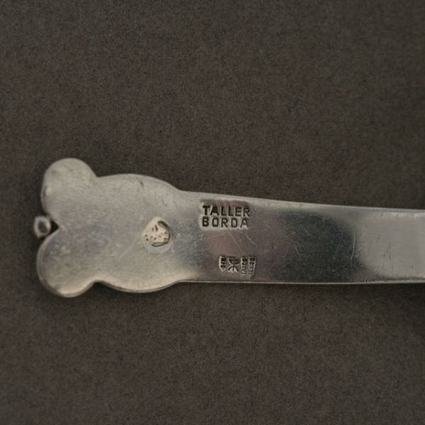 Estate Hector Aguilar 940 Silver Handwrought Tea Caddy Spoon