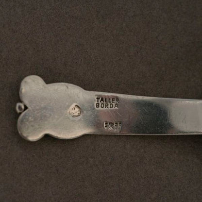 Estate Hector Aguilar 940 Silver Handwrought Tea Caddy Spoon