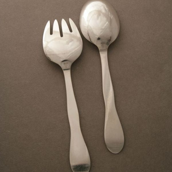 Estate Georg Jensen Sterling Silver Rare Ornamental Salad Servers No. 61