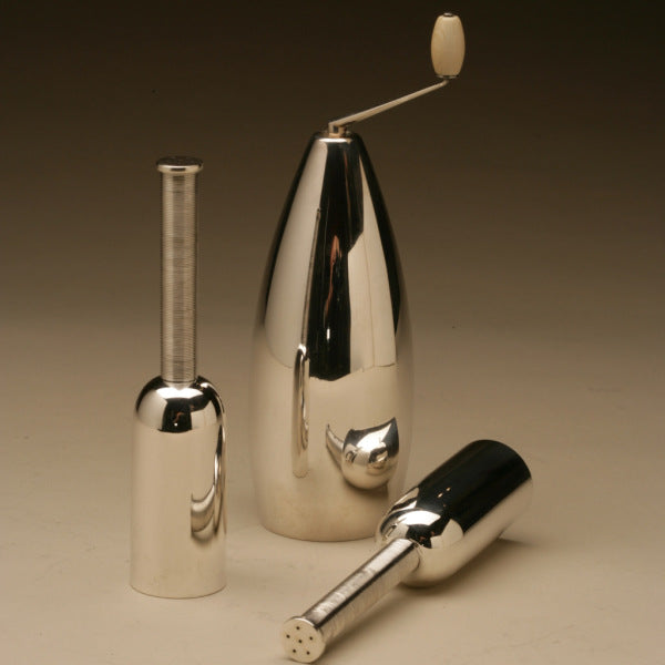 Frantz Hingelberg Sterling Silver Modernist Salt & Pepper Set Designed by Svend Weihrauch