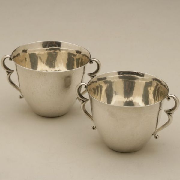 Pair of Georg Jensen two-handled cups no. 373