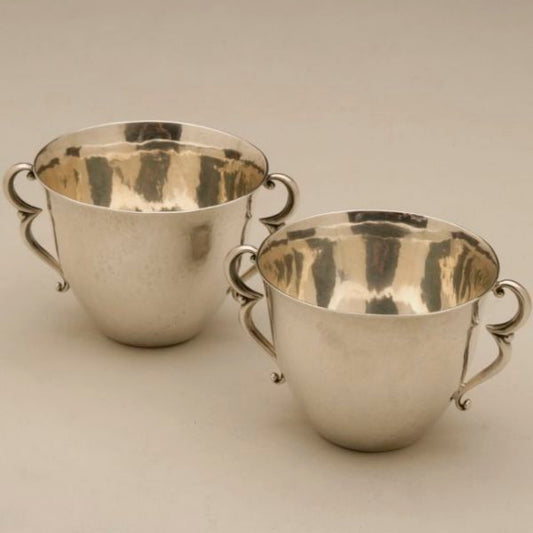 Pair of Georg Jensen two-handled cups no. 373