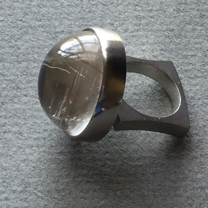 Georg Jensen Sterling Silver and Rutilated Quartz Ring, No. 169 by Bent Gabrielsen